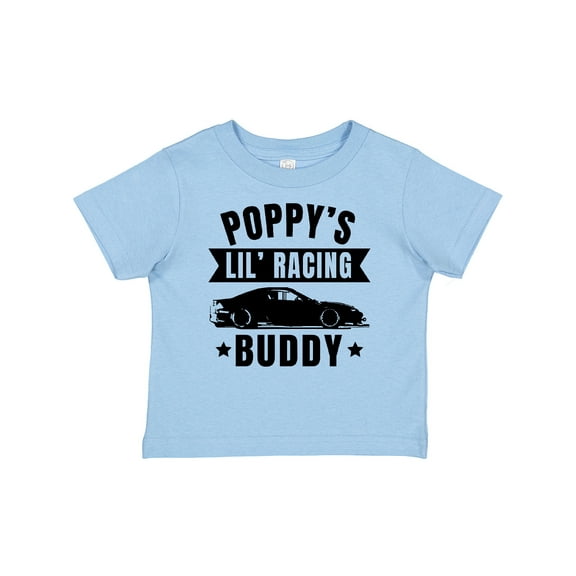 Inktastic Poppy's Lil' Racing Buddy with Car Silhouette Boys or Girls Baby T-Shirt