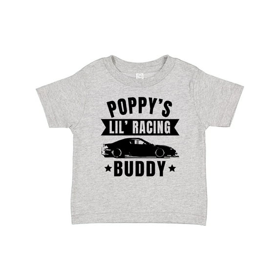 Inktastic Poppy's Lil' Racing Buddy with Car Silhouette Boys or Girls Baby T-Shirt