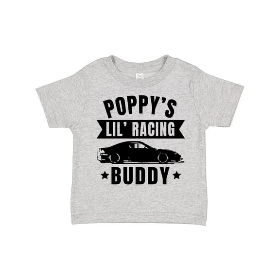 Inktastic Poppy's Lil' Racing Buddy with Car Silhouette Boys or Girls Toddler T-Shirt