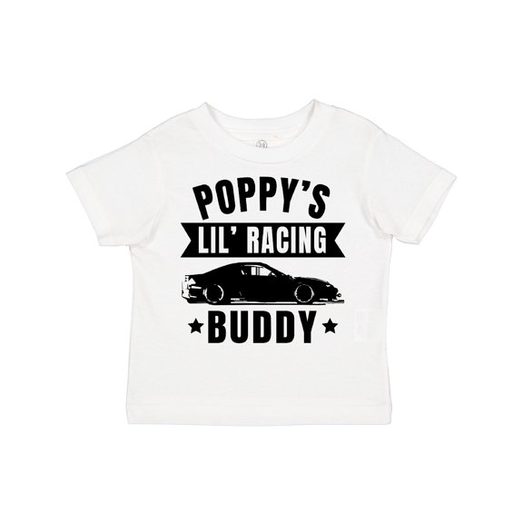 Inktastic Poppy's Lil' Racing Buddy with Car Silhouette Boys or Girls Toddler T-Shirt