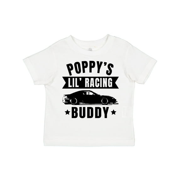 Inktastic Poppy's Lil' Racing Buddy with Car Silhouette Boys or Girls Toddler T-Shirt