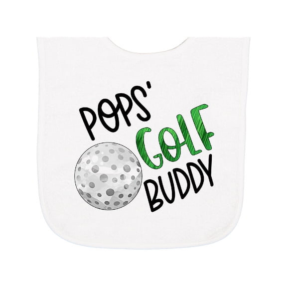 Inktastic Pops' Golf Buddy with Golf Ball Baby Terry Cloth Bib
