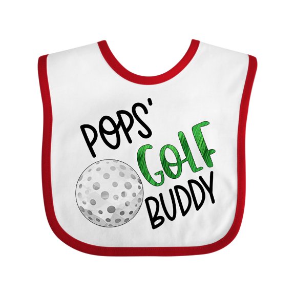 Inktastic Pops' Golf Buddy with Golf Ball Boys or Girls Baby Bib