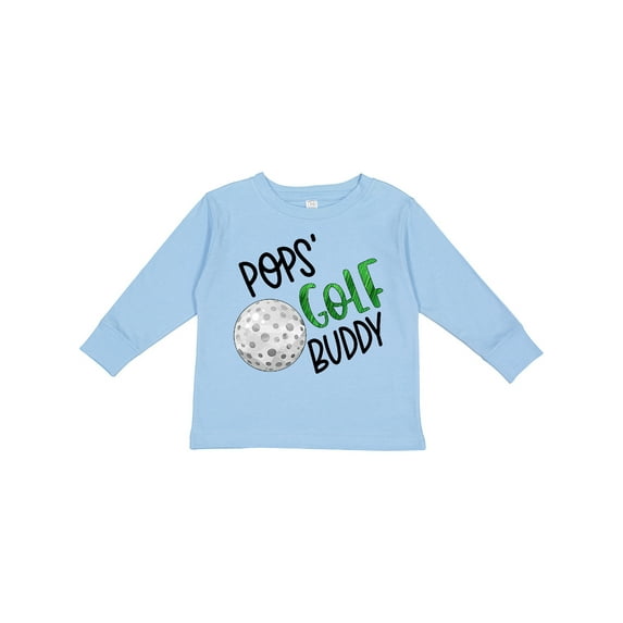 Inktastic Pops' Golf Buddy with Golf Ball Boys or Girls Long Sleeve Toddler T-Shirt