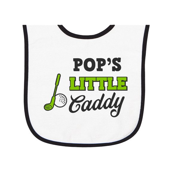 Inktastic Pops Little Caddy with Golf Club and Ball Baby Terry Cloth Bib