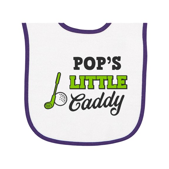 Inktastic Pops Little Caddy with Golf Club and Ball Baby Terry Cloth Bib