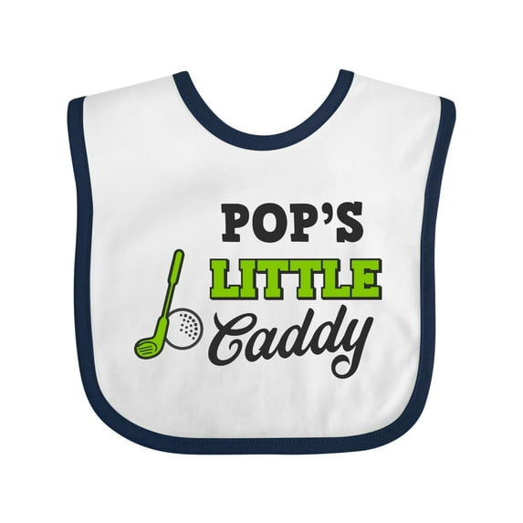 Inktastic Pops Little Caddy with Golf Club and Ball Boys or Girls Baby Bib