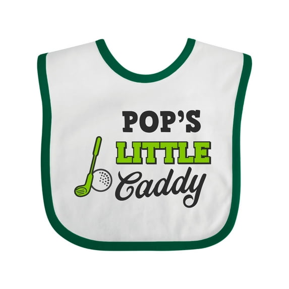 Inktastic Pops Little Caddy with Golf Club and Ball Boys or Girls Baby Bib