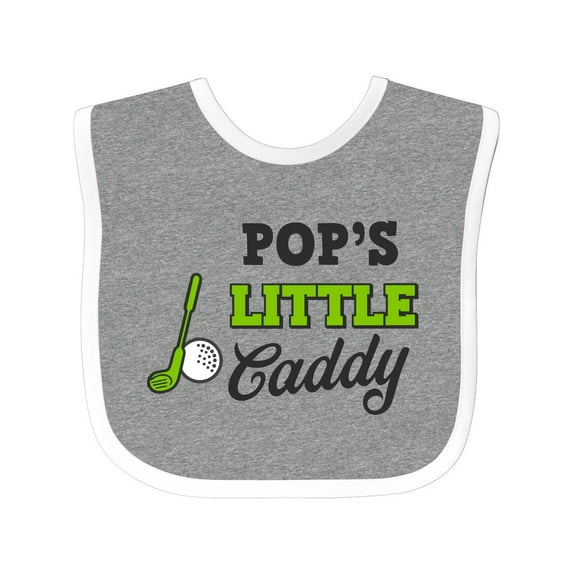 Inktastic Pops Little Caddy with Golf Club and Ball Boys or Girls Baby Bib