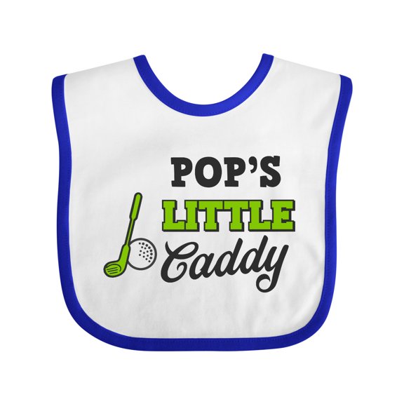 Inktastic Pops Little Caddy with Golf Club and Ball Boys or Girls Baby Bib