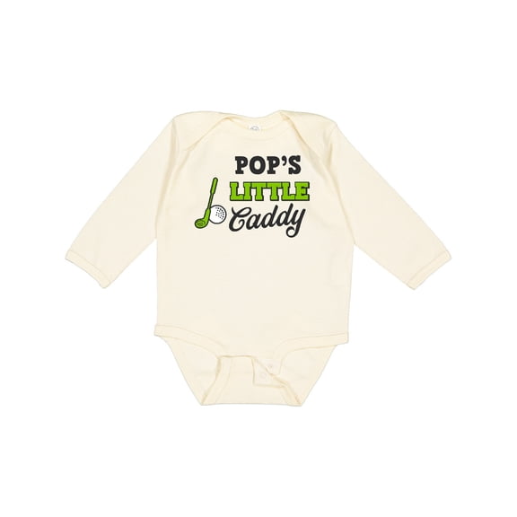 Inktastic Pops Little Caddy with Golf Club and Ball Boys or Girls Long Sleeve Baby Bodysuit