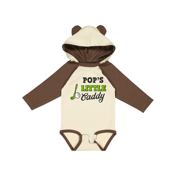 Inktastic Pops Little Caddy with Golf Club and Ball Boys or Girls Long Sleeve Baby Bodysuit