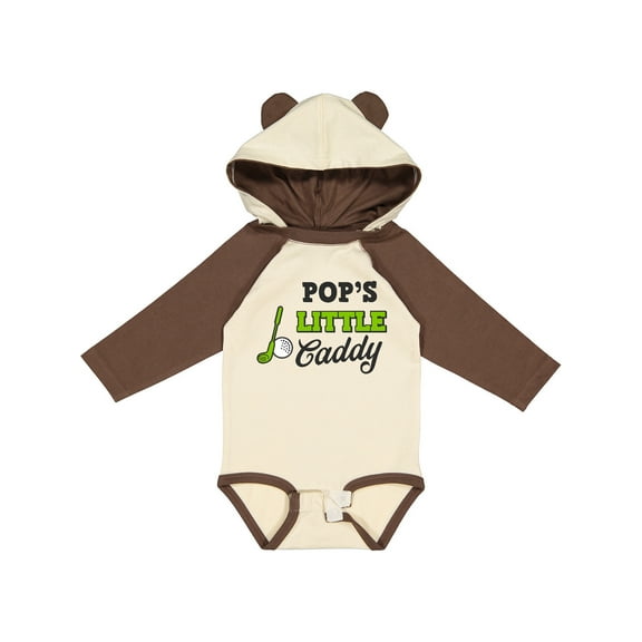 Inktastic Pops Little Caddy with Golf Club and Ball Boys or Girls Long Sleeve Baby Bodysuit