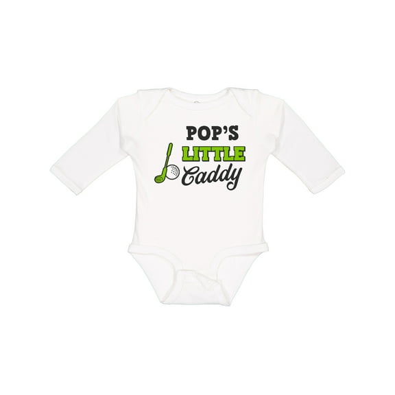 Inktastic Pops Little Caddy with Golf Club and Ball Boys or Girls Long Sleeve Baby Bodysuit