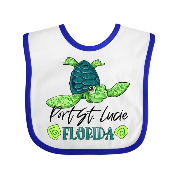 Inktastic Port St. Lucie, Florida Happy Sea Turtle Boys or Girls Baby Bib