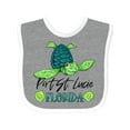 thumbnail image 1 of Inktastic Port St. Lucie, Florida Happy Sea Turtle Boys or Girls Baby Bib, 1 of 4