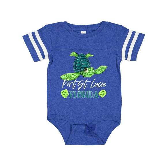 Inktastic Port St. Lucie, Florida Happy Sea Turtle Boys or Girls Baby Bodysuit