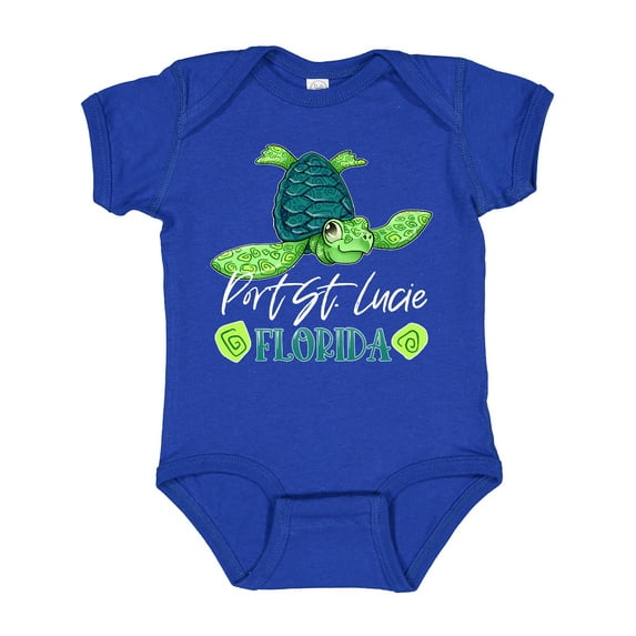 Inktastic Port St. Lucie, Florida Happy Sea Turtle Boys or Girls Baby Bodysuit