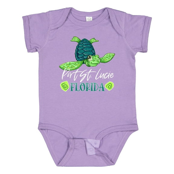 Inktastic Port St. Lucie, Florida Happy Sea Turtle Boys or Girls Baby Bodysuit