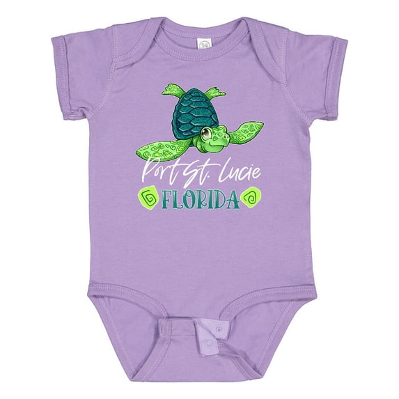 Inktastic Port St. Lucie, Florida Happy Sea Turtle Boys or Girls Baby Bodysuit