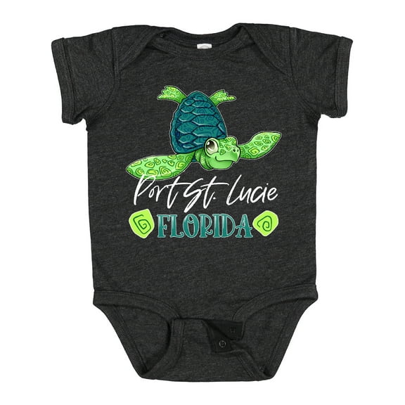 Inktastic Port St. Lucie, Florida Happy Sea Turtle Boys or Girls Baby Bodysuit