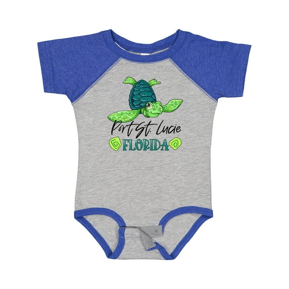 Inktastic Port St. Lucie, Florida Happy Sea Turtle Boys or Girls Baby Bodysuit