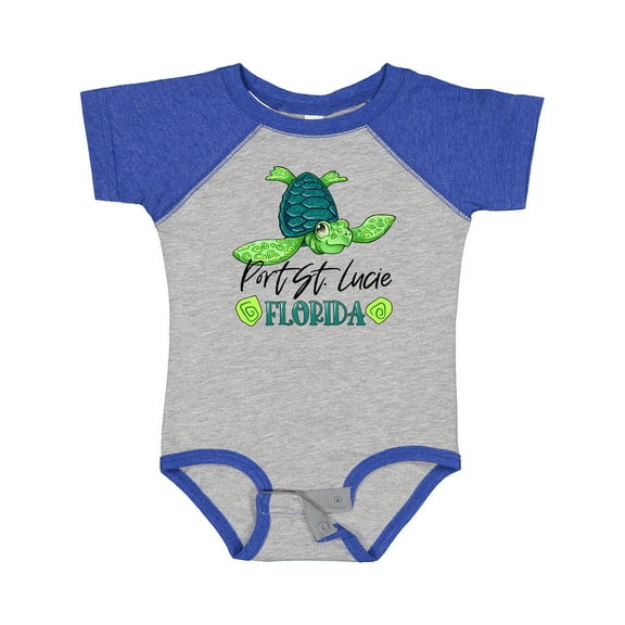 Inktastic Port St. Lucie, Florida Happy Sea Turtle Boys or Girls Baby Bodysuit