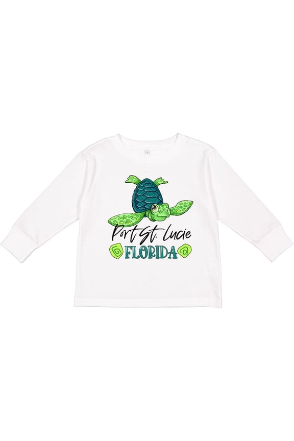 Port St. Lucie, Florida Happy Sea Turtle Boys or Girls Long Sleeve Toddler T-Shirt