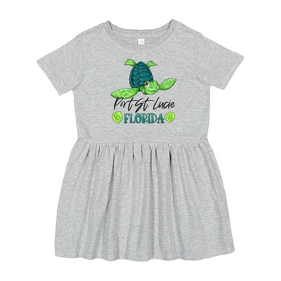 Inktastic Port St. Lucie, Florida Happy Sea Turtle Girls Toddler Dress