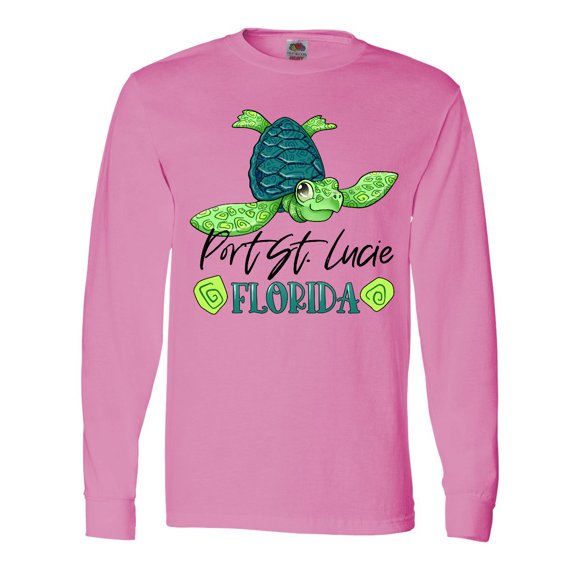 Inktastic Port St. Lucie, Florida Happy Sea Turtle Long Sleeve T-Shirt