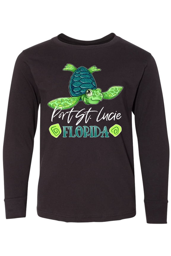 Port St. Lucie, Florida Happy Sea Turtle Long Sleeve Youth T-Shirt