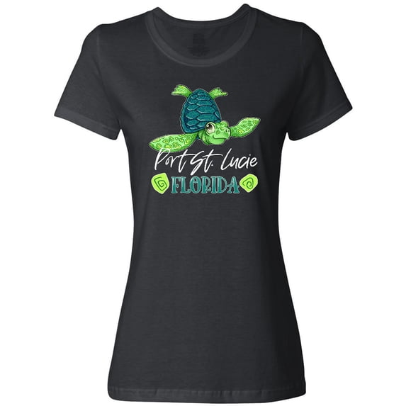 Inktastic Port St. Lucie, Florida Happy Sea Turtle Women's T-Shirt