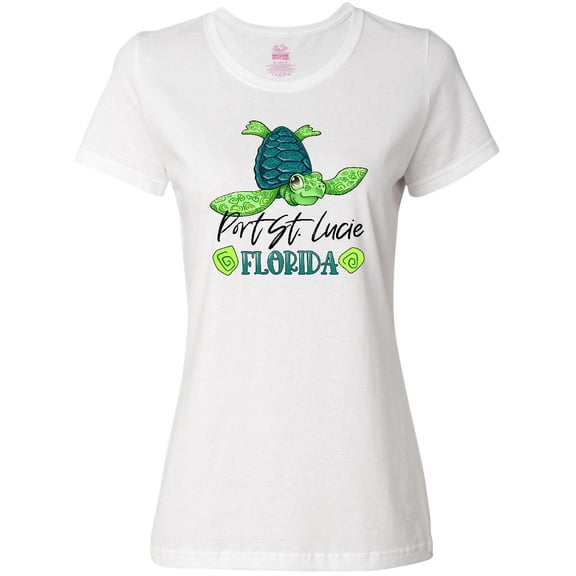 Inktastic Port St. Lucie, Florida Happy Sea Turtle Women's T-Shirt