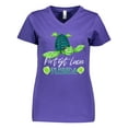 thumbnail image 1 of Inktastic Port St. Lucie, Florida Happy Sea Turtle Women's V-Neck T-Shirt, 1 of 5
