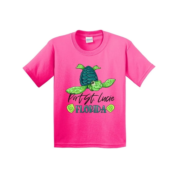 Inktastic Port St. Lucie, Florida Happy Sea Turtle Youth T-Shirt