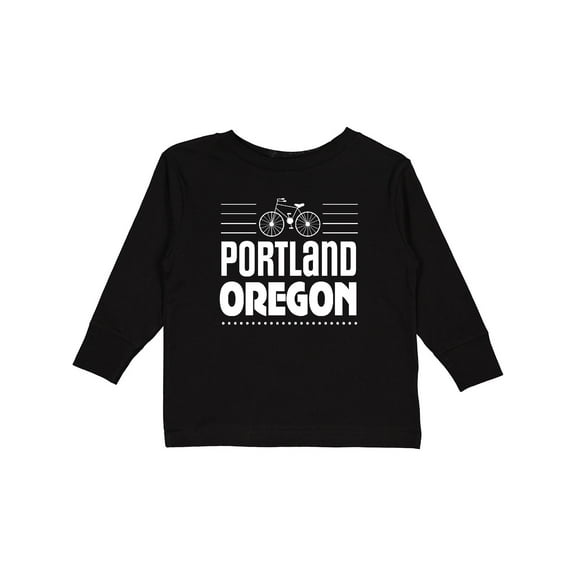 Inktastic Portland Oregon Biking Boys or Girls Long Sleeve Toddler T-Shirt