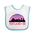 thumbnail image 1 of Inktastic Portland Oregon Retro Sunset Skyline Girls Baby Bib, 1 of 4