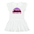 thumbnail image 1 of Inktastic Portland Oregon Retro Sunset Skyline Girls Baby Dress, 1 of 5