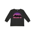 thumbnail image 1 of Inktastic Portland Oregon Retro Sunset Skyline Girls Long Sleeve Toddler T-Shirt, 1 of 5