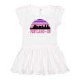 thumbnail image 1 of Inktastic Portland Oregon Retro Sunset Skyline Girls Toddler Dress, 1 of 5