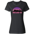 thumbnail image 1 of Inktastic Portland Oregon Retro Sunset Skyline Women's T-Shirt, 1 of 5