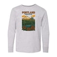 thumbnail image 1 of Inktastic Portland Oregon Scenic Bridge and Mountain Artwork Long Sleeve Youth T-Shirt, 1 of 5