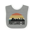 thumbnail image 1 of Inktastic Portland Oregon Skyline Retro Sunset Boys or Girls Baby Bib, 1 of 4