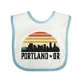 thumbnail image 1 of Inktastic Portland Oregon Skyline Retro Sunset Boys or Girls Baby Bib, 1 of 4