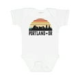 thumbnail image 1 of Inktastic Portland Oregon Skyline Retro Sunset Boys or Girls Baby Bodysuit, 1 of 5
