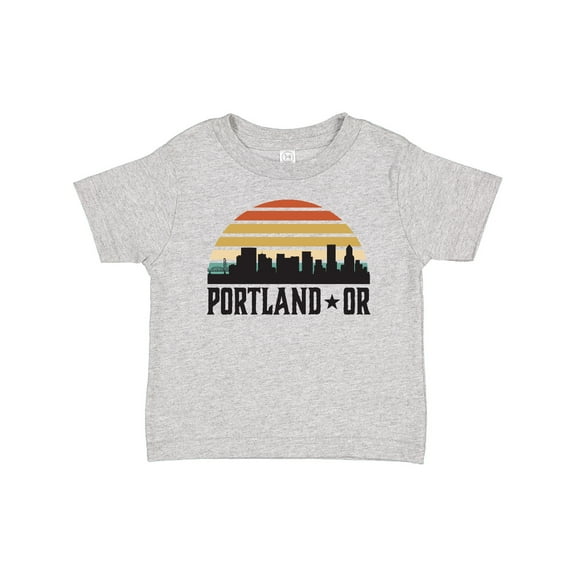 Inktastic Portland Oregon Skyline Retro Sunset Boys or Girls Baby T-Shirt