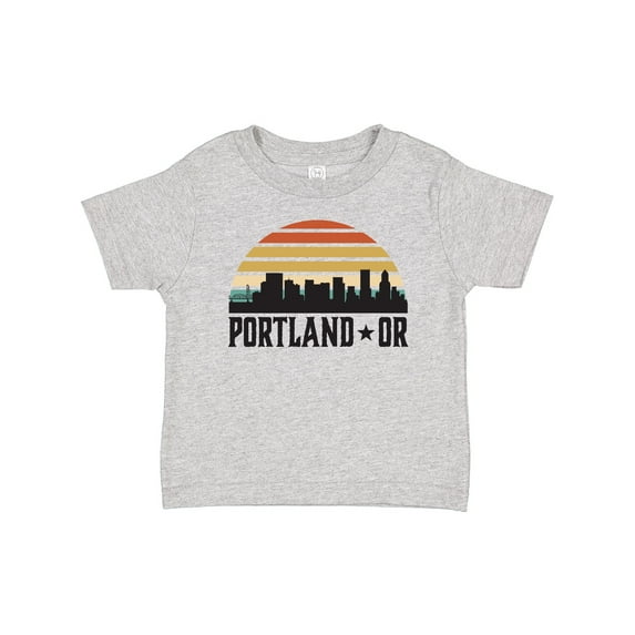 Inktastic Portland Oregon Skyline Retro Sunset Boys or Girls Baby T-Shirt