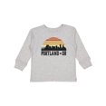 thumbnail image 1 of Inktastic Portland Oregon Skyline Retro Sunset Boys or Girls Long Sleeve Toddler T-Shirt, 1 of 5