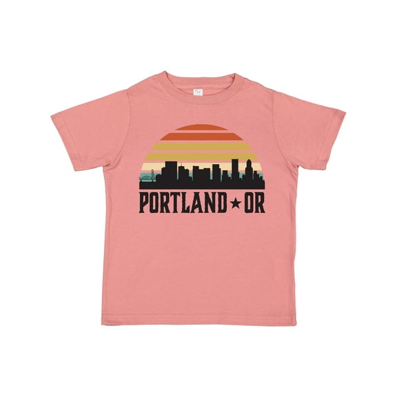 Inktastic Portland Oregon Skyline Retro Sunset Boys or Girls Toddler T-Shirt