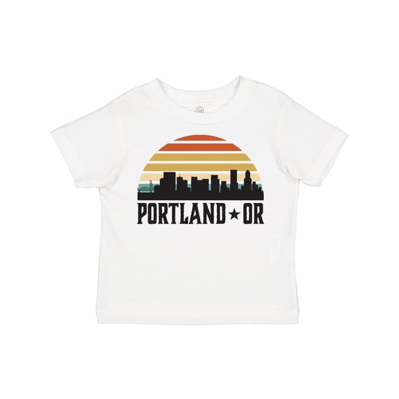 Inktastic Portland Oregon Skyline Retro Sunset Boys or Girls Toddler T-Shirt